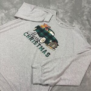 Cato Women's Gray Merry Christmas Truck‎ Long Sleeve Top Size 18W
